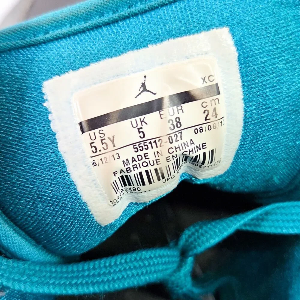 Nike Air Jordan 1 Mid GG Metallic Dark Grey Tropical Teal 5.5Y / 7W 555112-027
